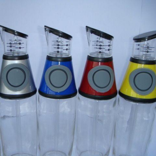 按壓式健康控油壺 500ml 油瓶 密封防漏 廚房玻璃油壺, 1個, 500ml黃色油壺, 500ml, 黃色油壺