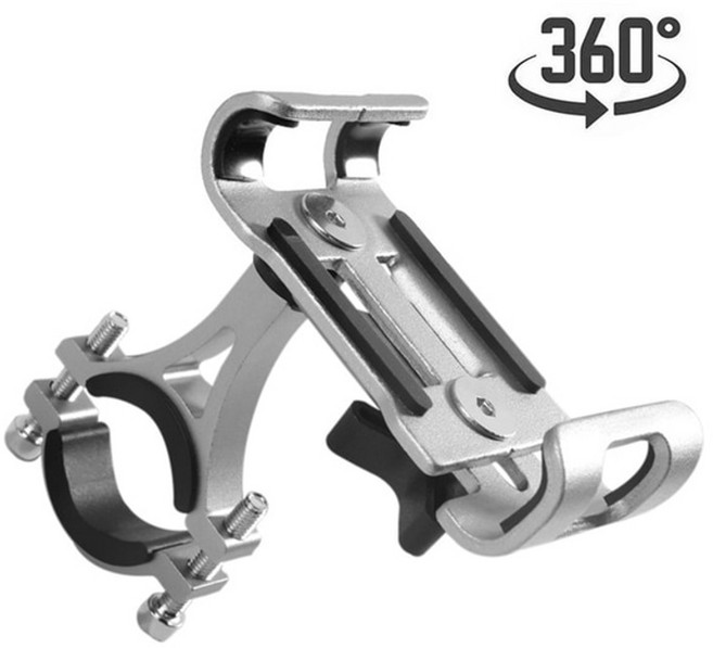 송풍구 휴대폰 거치대 풀세트 오토 센서 고속 충전기 휴대폰 고정 무선 거치시거 차량용 갤럭시 z플립3 z폴드3 금속 자전거 전화 홀더 알루미늄 합금 미끄럼 방지 오토바이 브래킷, 협력사, 실버 고정, 1개