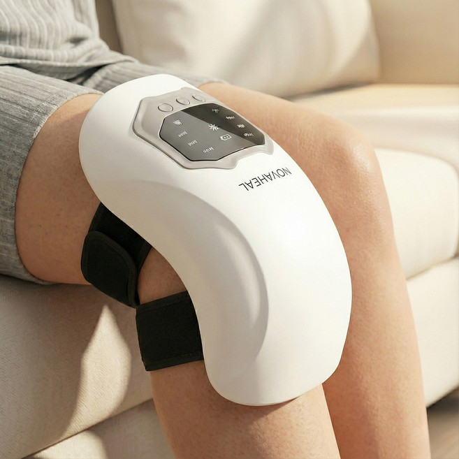 NOVAHEAL 노바힐 무선 휴대 온열 진동 무릎 마사지기, 화이트