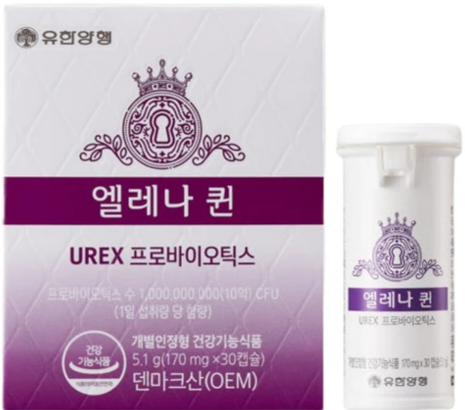 유한양행 엘레나 퀸 UREX 프로바이오틱스 여성 유산균, 30정, 1개 - 쿠팡