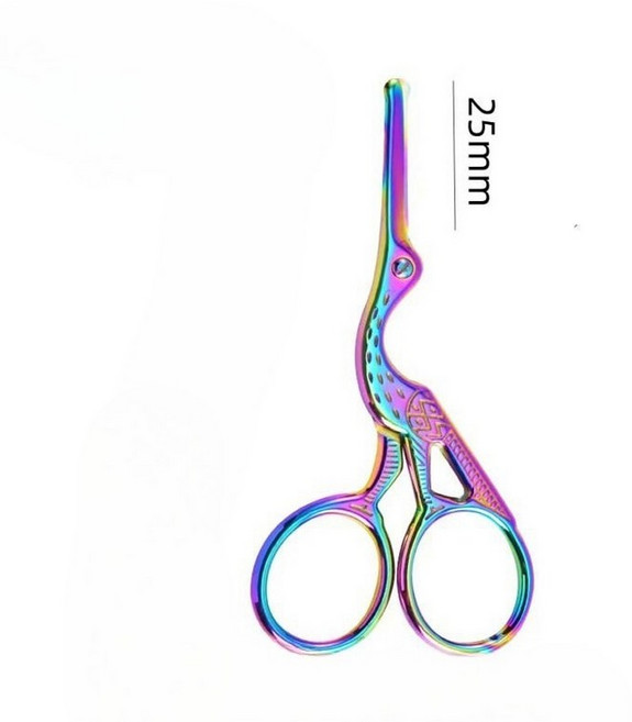 호환 둥근 머리 스테인레스 스틸 코 머리 가위 황새 BeautyScissors ForEyebrows 코 머리 수염 귀 머리 눈, [02] color, 1개