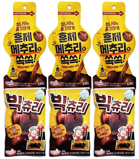 행복담기 빅츄리60g + 쏙쏙 훈제 메추리알 25g 3세트