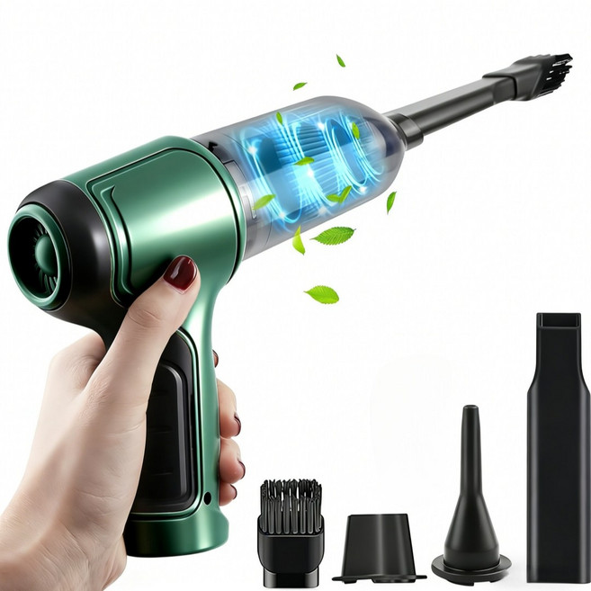 차량용청소기 무선청소기 미니청소기SR-107, 초록색, SR-107