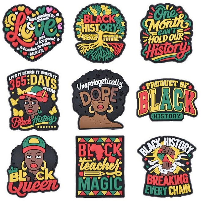 Decwenme Black History Month Shoe Decoration Charms For Women Men Black Culture African American D