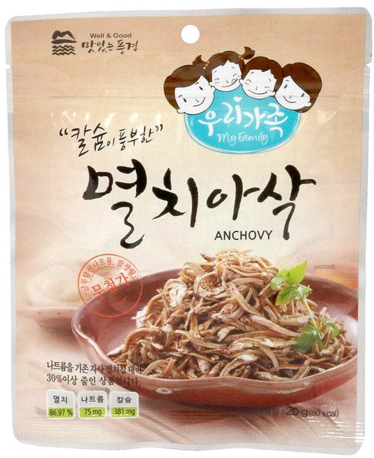 에이뷰 멸치 아삭 20g 칼슘이 풍부한 맛있는풍경 이강산닷컴, 1개