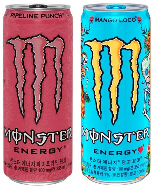 몬스터 에너지 파이프라인 펀치 망고 로코, 355ml, 48개
