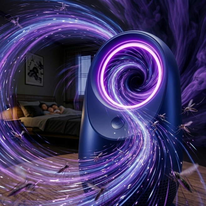 블랙홀 저소음 모기퇴치기 실내용 아기방 침실 모기포충기, L68