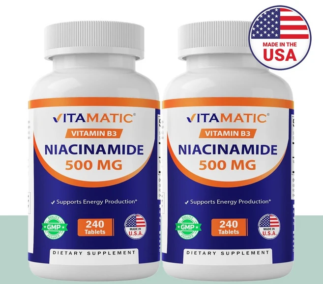 비타매틱 나이아신아마이드 나이아신 니아신 500mg 32주분, 2개, 240정 - 쿠팡
