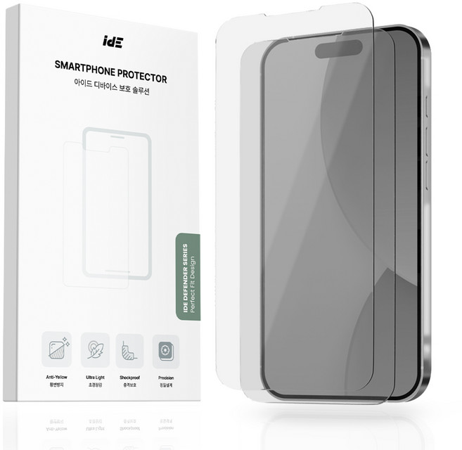 아이드 강화유리 휴대폰 액정보호필름 2p, 1세트
