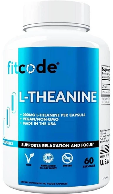 fitcode (핏코드) Vegan L-테아닌 200mg 베지 캡슐 60정 2개월분, 1개 - 쿠팡