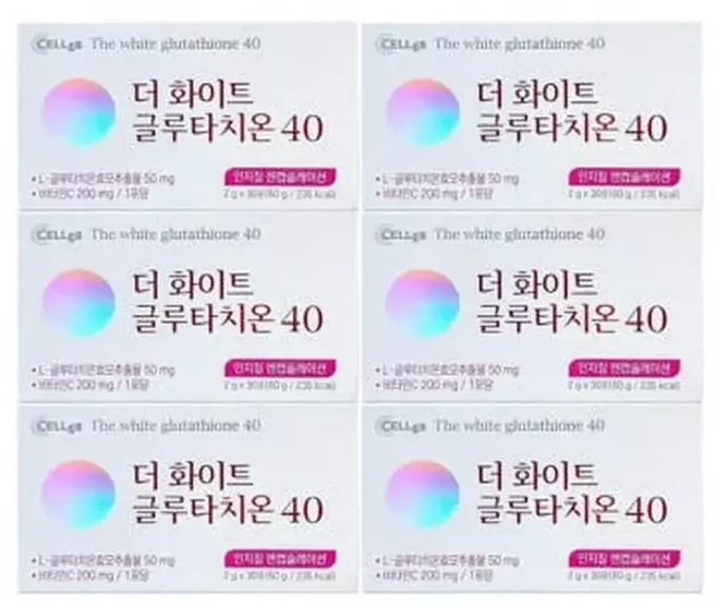셀게이트 더화이트 글루타치온 40, 60g, 6개