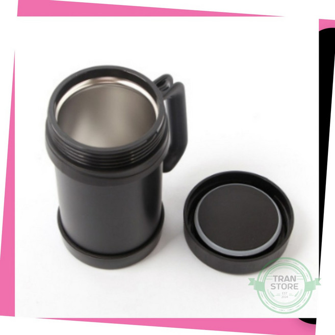 트랜스토어 이중 스텐 손잡이 보온 머그 컵 텀블러 500ml 블랙