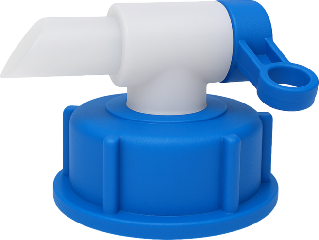 우리연구소 표준형 소분 밸브캡 표준형 말통 대용량 액체 프리미엄 소분캡, 1개, 블루