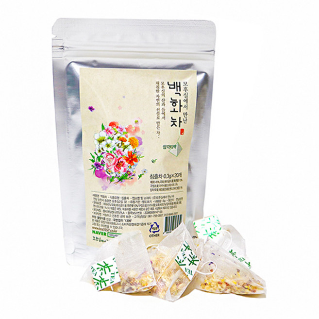 모후실 차 정성을 담은 티백차 여인애차 아침애차 하루애차 정원애차와 꽃차들, 09. 백화차20티백, 6g, 20개입