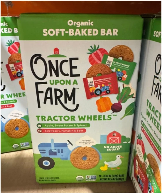 Once Upon a Farm 원스어폰어팜 트랙터 휠 소프트 베이크드 바, 20개, 19g - 쿠팡