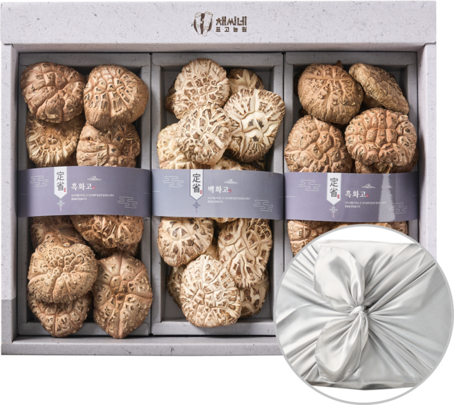 채씨네 표고버섯 선물세트 320g + 보자기 [혼합 D세트], 1세트