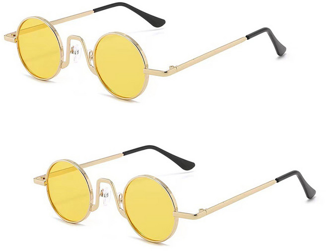 리빙듀오 인싸선글라스 안경 인생네컷 할로윈 2개 한세트, 004.샤인선글라스 옐로우(199)