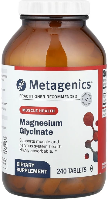 Metagenics 메타제닉스 마그네슘 글리시네이트 100mg 240 태블릿 건강 영양제, 1개 - 쿠팡
