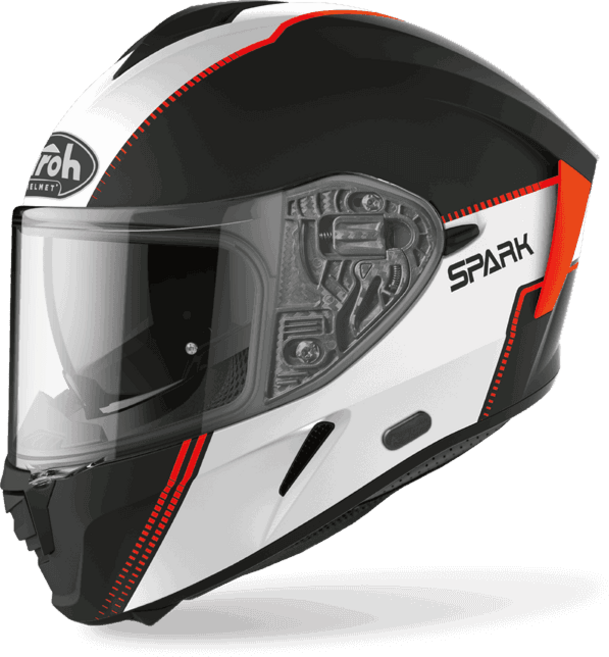 Airoh SPARK 摩托車安全帽 透氣舒適 防霧抗刮鏡片 安全防護, 消光黑/白