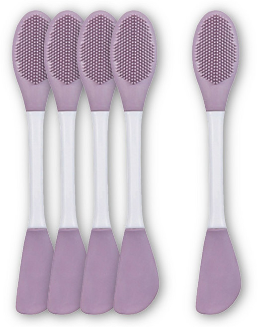 미러벨 듀얼 실리콘 팩브러쉬, 5개, 화이트/보라