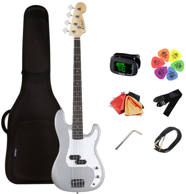 제논 아스터 AJ-40 입문용 베이스기타 고급풀구성세트, AJ-40SV(무광실버), 1개