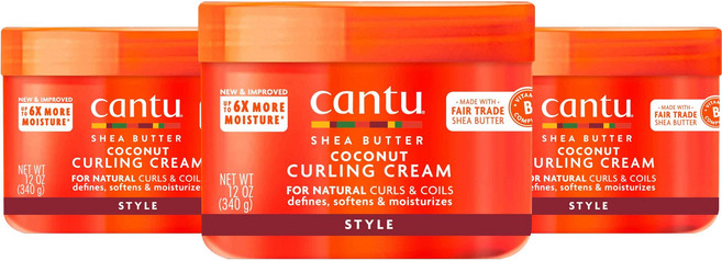 칸투 시어 버터 코코넛 컬링 크림, 340g, 3개