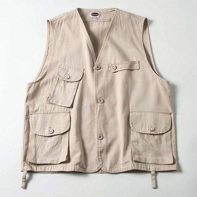 루즈핏 남녀 빈티지 포켓 아메카지 커플 카고 조끼 미국식 워크웨어