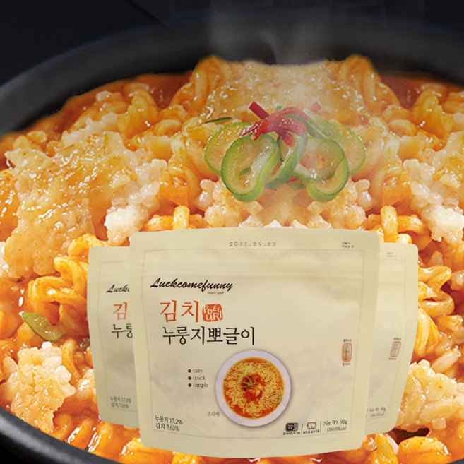 락컴퍼니 간편식 김치 누룽지 뽀글이 6개입, 90g