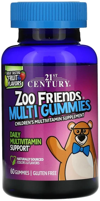 21st Century Zoo Friends 멀티 구미젤리 과일 구미젤리 60개, 21stCenturyZooFriends멀티구미젤리과일구, 1개 - 쿠팡