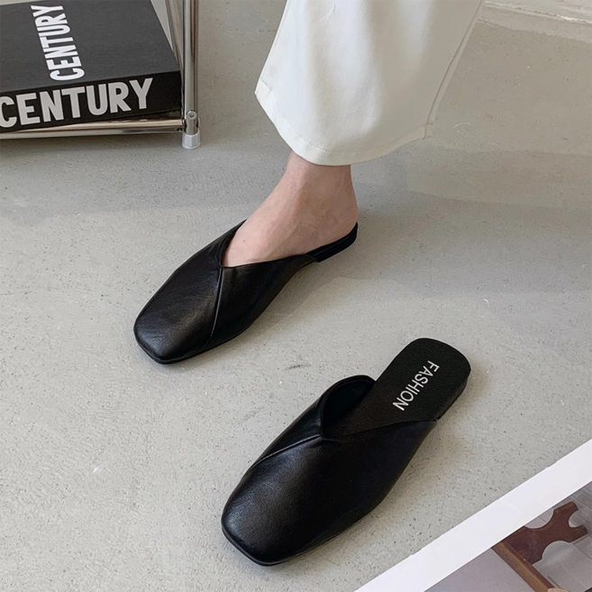 여성 슬리퍼 패션 뮬 여름 비치 외출용 슬리퍼 워킹 신발 발편한 무뒤꿈치 사무실 실내화 프렌치 스타일 데일리 젤리슈즈