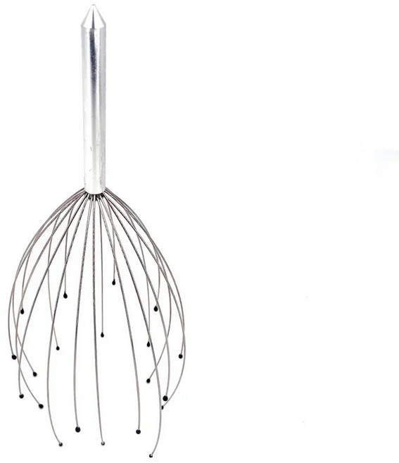 12 20 발톱이 있는 두피 핸드헬드 머리 마사지 깊은 모발 자극 및 스트레스 해소, 1개, Silver 20 claws