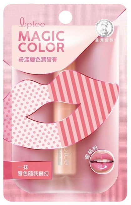 lip ice MAGIC COLOR 粉漾變色潤唇膏, 2g, 1個, 蜜桃粉
