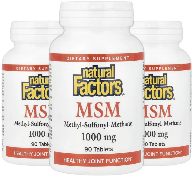 내추럴팩터스 MSM 엠에스엠 1 000mg 90정 2+1, 3개, 90회분 - 쿠팡