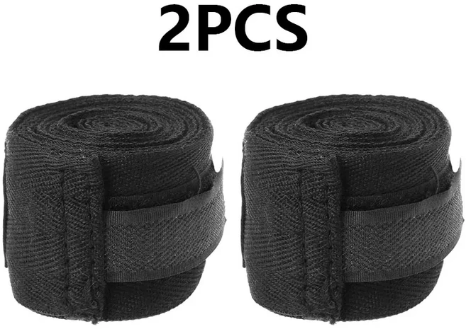 2PCS 1.5/2/3/5M 권투 훈련 붕대 면화 스포츠 산다 킥복싱 Mma 핸드 장갑 랩 벨트, 01 1.5M, 05 Black