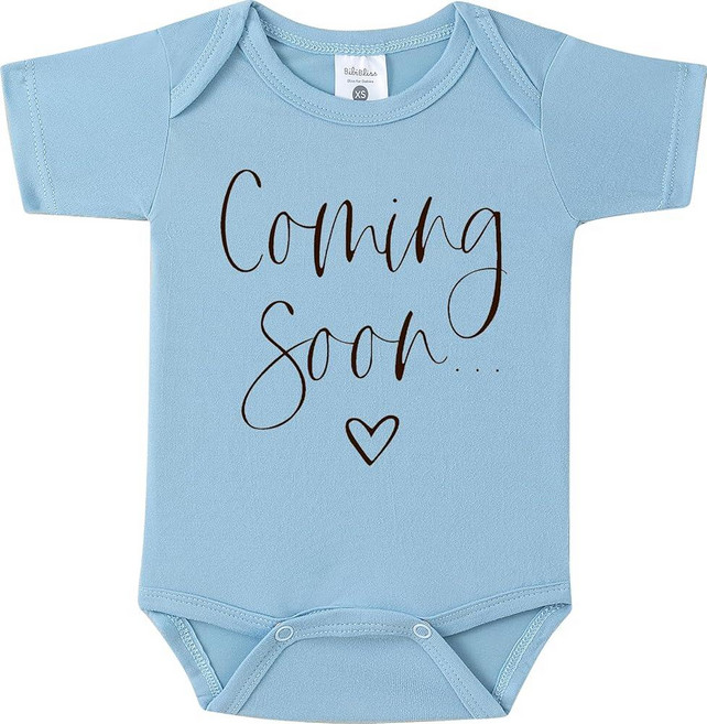 BIBIBLISSBABY Baby Coming Soon 바디수트 발표 조부모를 위한 재미있는 임신 발표 선물 Taro 0-3개월 227846, 안개
