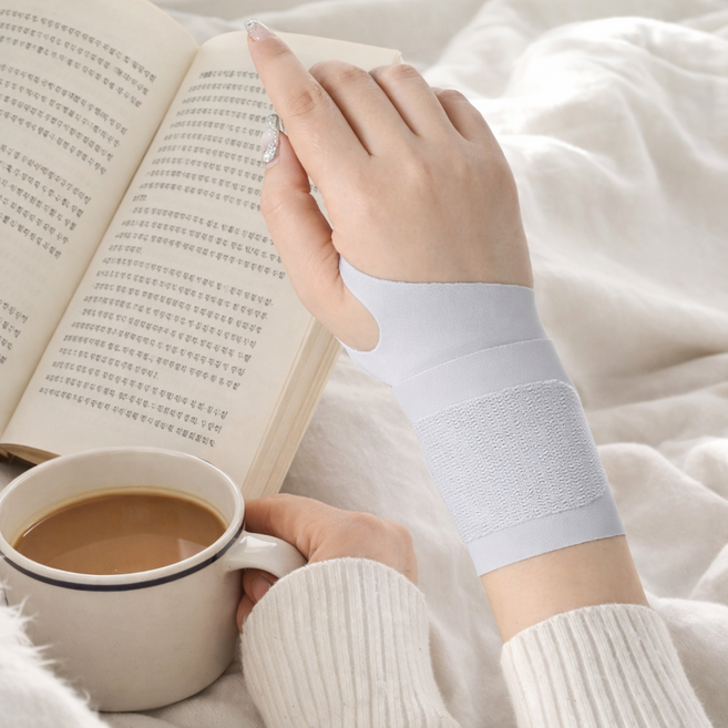 에어라벨 9세대 초슬림 심리스 손목보호대 얇은 슬림 스트랩, 라이트그레이, 2개