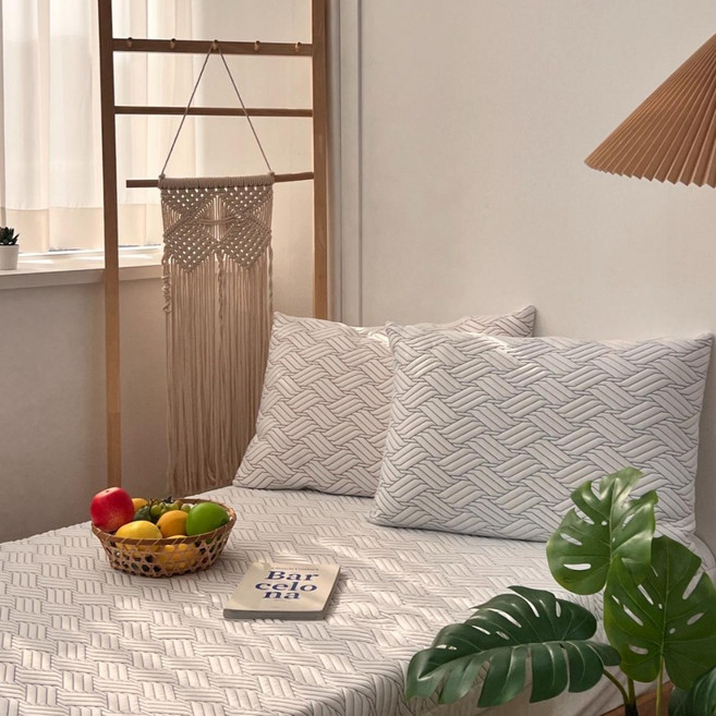 플로앤홈 휴비스 정품 듀라론 100% 고 기능성 여름 침대 냉감 패드, 블루