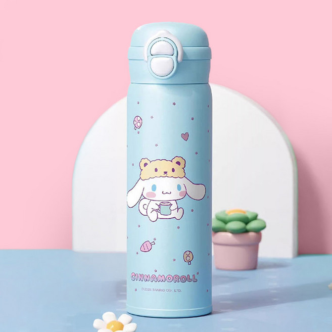 산리오 원터치 물통 듀얼 보냉 텀블러, 1개, 500ml, 시나모롤