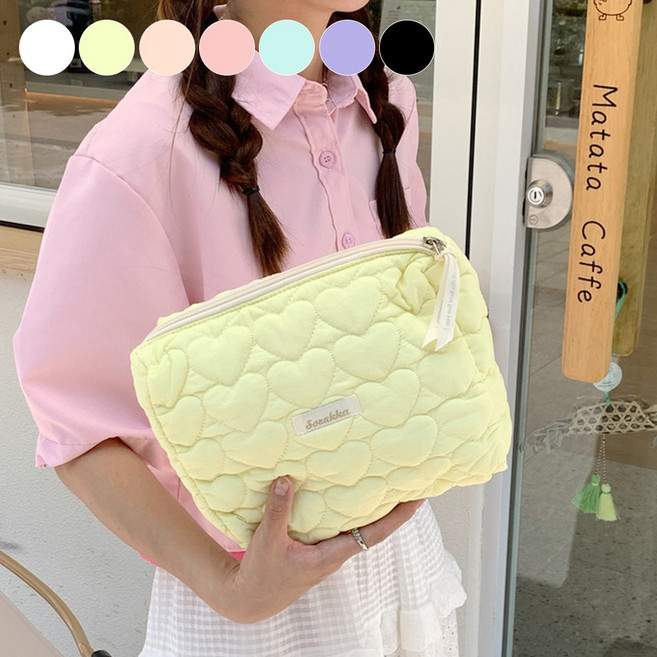 감성픽 러블리 하트 여행용 화장품 파우치