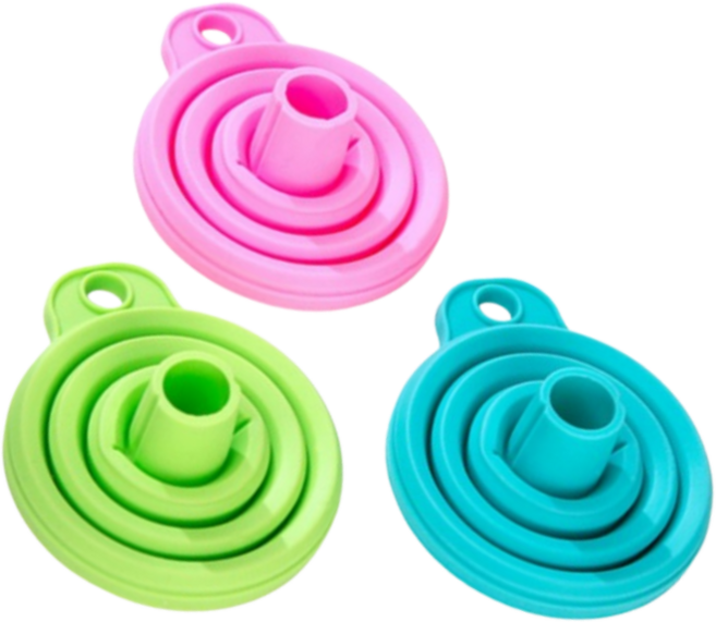 NOV- 접이식 실리콘 깔때기 3개 액체 소분용 다용도 깔대기, 상세페이지 참조