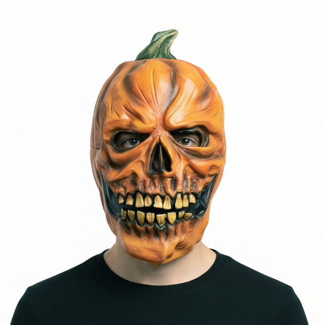 파티처럼 할로윈 파티소품 고무가면 [펌프긴 해골], 1개