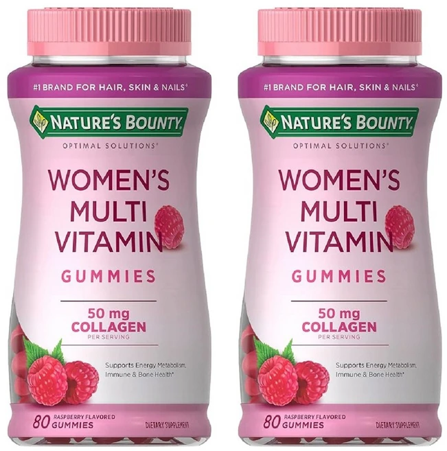 네이쳐스바운티 우먼스 멀티비타민 구미 라즈베리, 2개, 80정 - 쿠팡