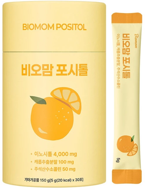 비오맘 포시톨 미오이노시톨 4000mg 5g 30포(1개월분) 임신준비 콜린 캐롭 엽산, 1박스 - 쿠팡