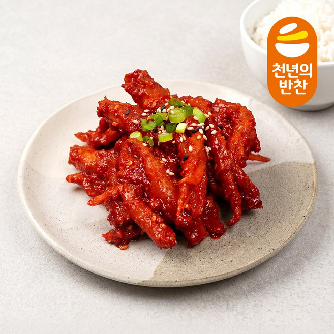[신선더덕] 오독오독 매콤달콤 더덕무침 4kg 식자재 업소용 대용량 식당 양념더덕 천년의반찬, 1개