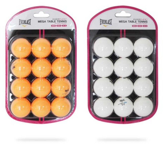 에버라스트 베가 2성 탁구공 ABS 12p, 화이트, 12개입, 1개