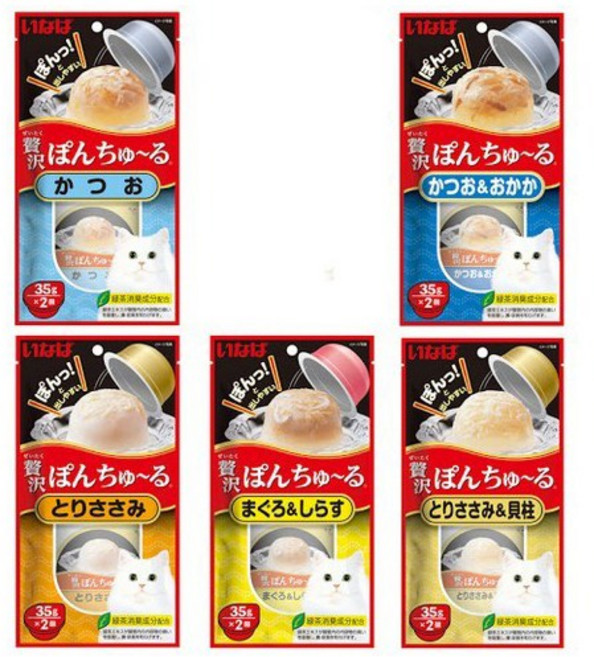 이나바 챠오 퐁츄르 챠오퐁 5종 콤보세트 대용량 애묘간식, 퐁츄르 5종 콤보세트 10개입, 1개