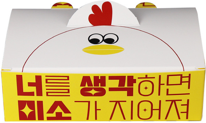 사다팩 치킨소 튀김 닭강정포장 반마리 치킨박스 꼬꼬댁, 1개, 200개