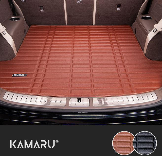 기아 쏘렌토 (2025년~2026년) 가죽 트렁크매트 / 카마루 바닥매트, 트렁크색상 (브라운), 5인승