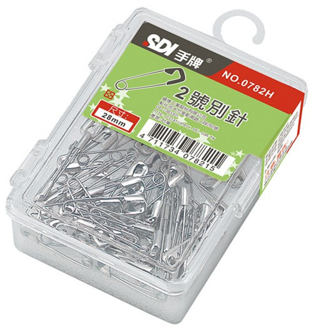 手牌 35元系列 N0.2別針 (0782H)手工藝材料，辦公文具用品，安全耐用, 1個, Silver
