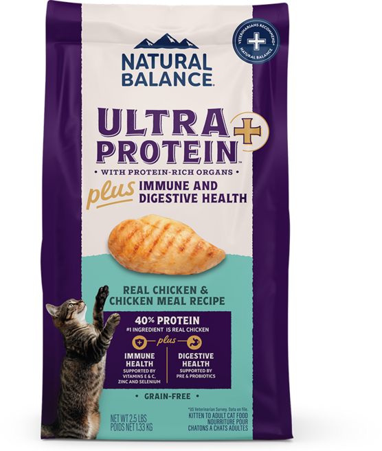 내추럴발란스 전연령 울트라 프로틴+ 이뮨 앤 다이제스티브 캣 레시피 건식사료, 닭, 2.26kg, 1개